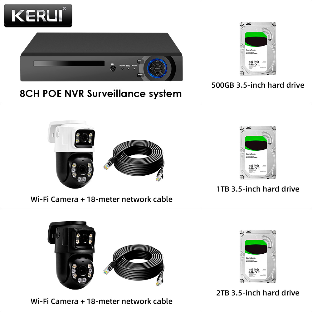 KERUI 8CH POE NVR 6MP HD Dual  - Home Automation Diy Kit 评论和价格